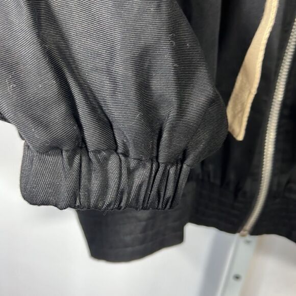 ZARA Women’s Dolman Sleeves Zip Front Cropped Hooded Jacket Black Size Large - Picture 6 of 12